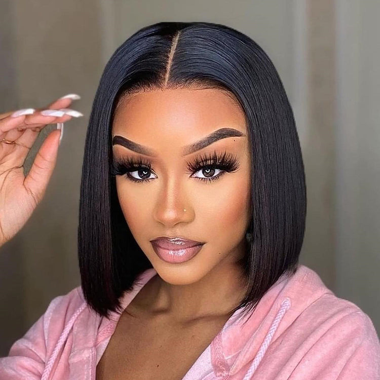 Flawless Bob Wigs - Brazilian Remy Human Hair, 150% Dense, Seamless 4x4 Lace Closure, Glueless & Realistic Lace Front - Perfect for Women, 8-16 Inch, Natural Sun-Kissed Shades - Lena & Miles Exquisite Boutique LLC.