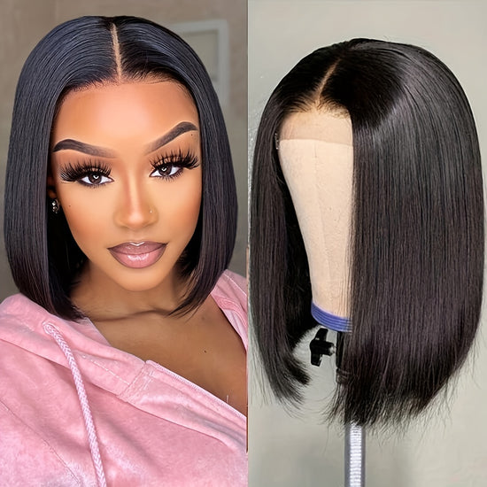 Flawless Bob Wigs - Brazilian Remy Human Hair, 150% Dense, Seamless 4x4 Lace Closure, Glueless & Realistic Lace Front - Perfect for Women, 8-16 Inch, Natural Sun-Kissed Shades - Lena & Miles Exquisite Boutique LLC.