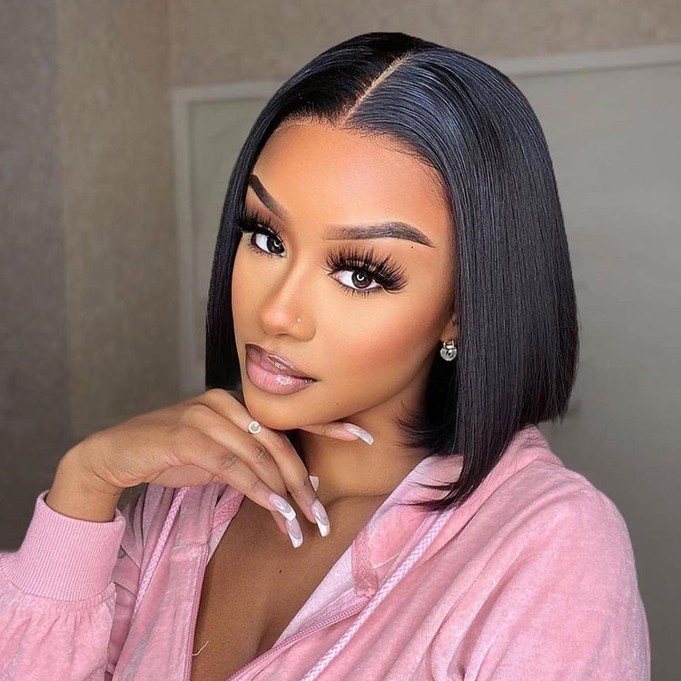 Flawless Bob Wigs - Brazilian Remy Human Hair, 150% Dense, Seamless 4x4 Lace Closure, Glueless & Realistic Lace Front - Perfect for Women, 8-16 Inch, Natural Sun-Kissed Shades - Lena & Miles Exquisite Boutique LLC.