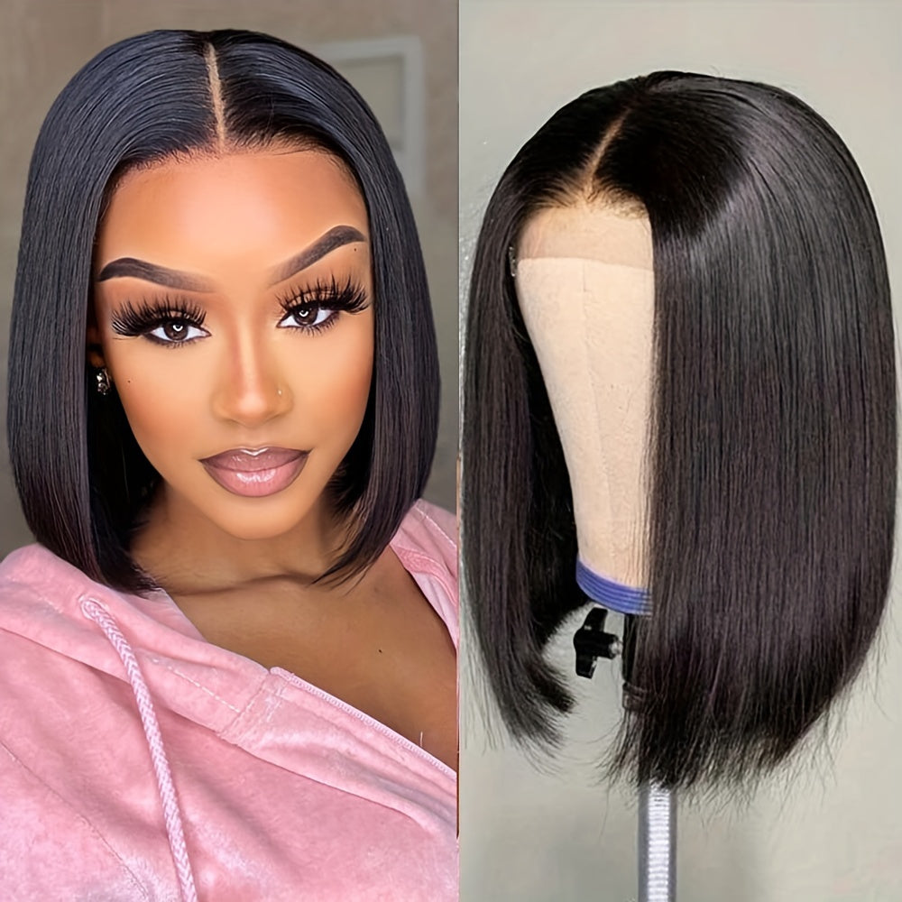 Flawless Bob Wigs - Brazilian Remy Human Hair, 150% Dense, Seamless 4x4 Lace Closure, Glueless & Realistic Lace Front - Perfect for Women, 8-16 Inch, Natural Sun-Kissed Shades - Lena & Miles Exquisite Boutique LLC.