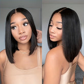 Flawless Bob Wigs - Brazilian Remy Human Hair, 150% Dense, Seamless 4x4 Lace Closure, Glueless & Realistic Lace Front - Perfect for Women, 8-16 Inch, Natural Sun-Kissed Shades - Lena & Miles Exquisite Boutique LLC.