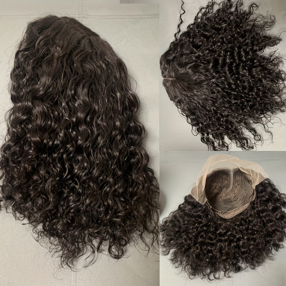 Side Part Human Hair Bob Wig Natural Color Deep Wave Wigs For Women 180% 13*5*1 - Lena & Miles Exquisite Boutique LLC.
