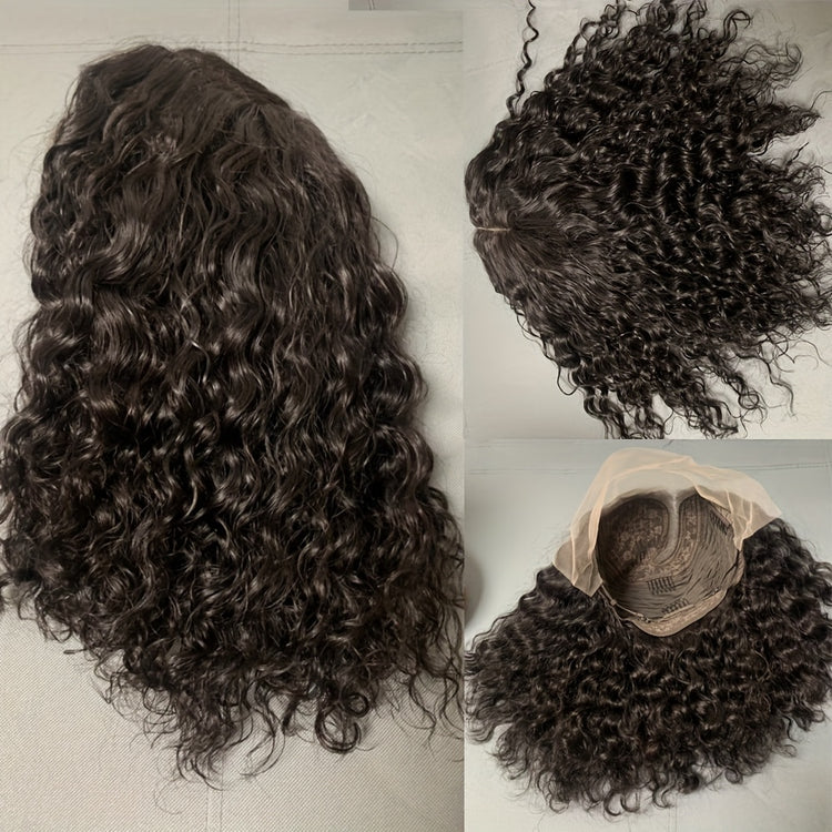 Side Part Human Hair Bob Wig Natural Color Deep Wave Wigs For Women 180% 13*5*1 - Lena & Miles Exquisite Boutique LLC.