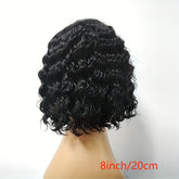Side Part Human Hair Bob Wig Natural Color Deep Wave Wigs For Women 180% 13*5*1 - Lena & Miles Exquisite Boutique LLC.