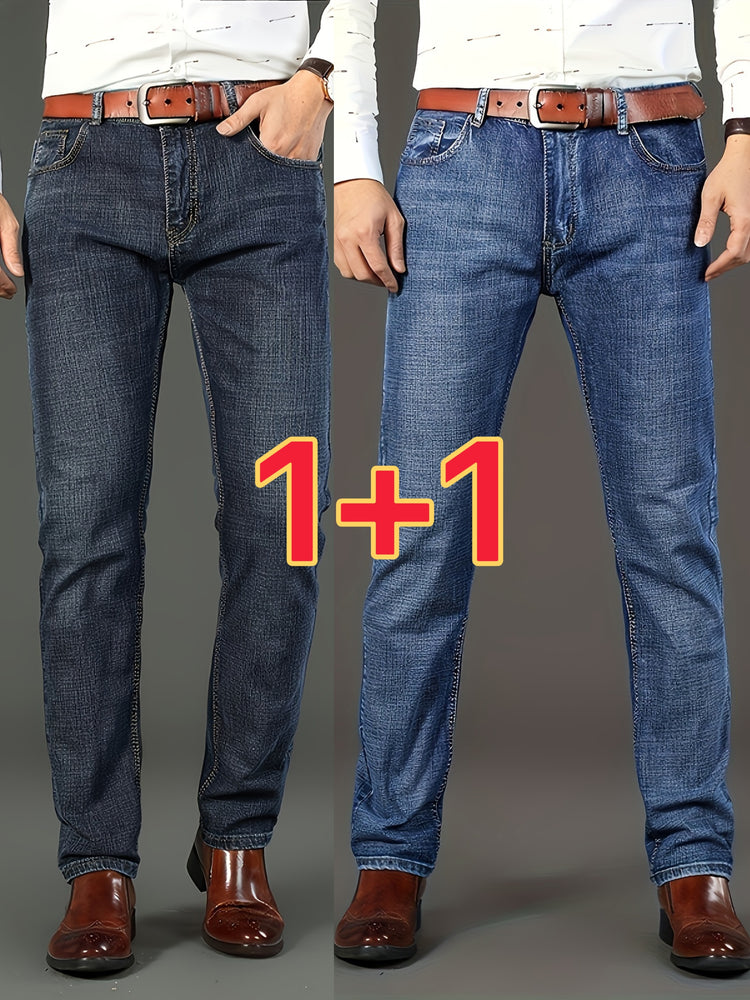 2 Pcs Solid Denim Men&