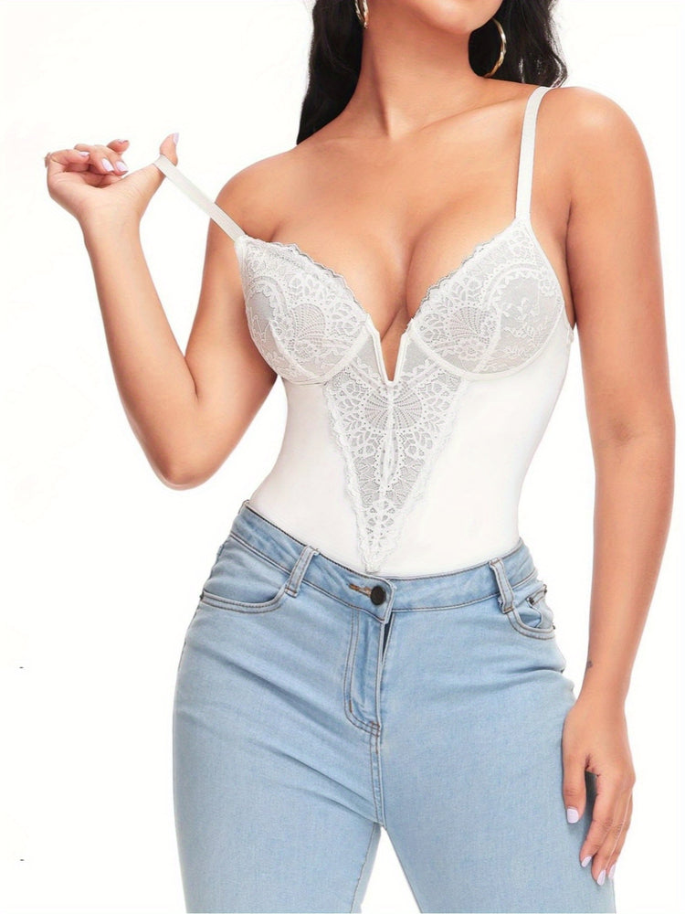 Lace Body Suits Women, Deep V-Neck - Lena & Miles Exquisite Boutique LLC.