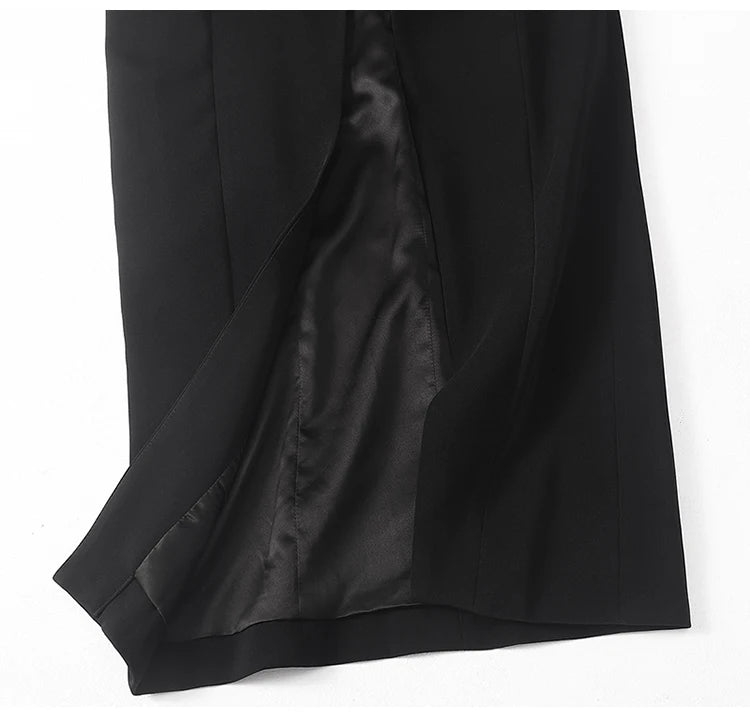 Lautaro Spring Autumn Extra Long Black Floor - Lena & Miles Exquisite Boutique LLC.