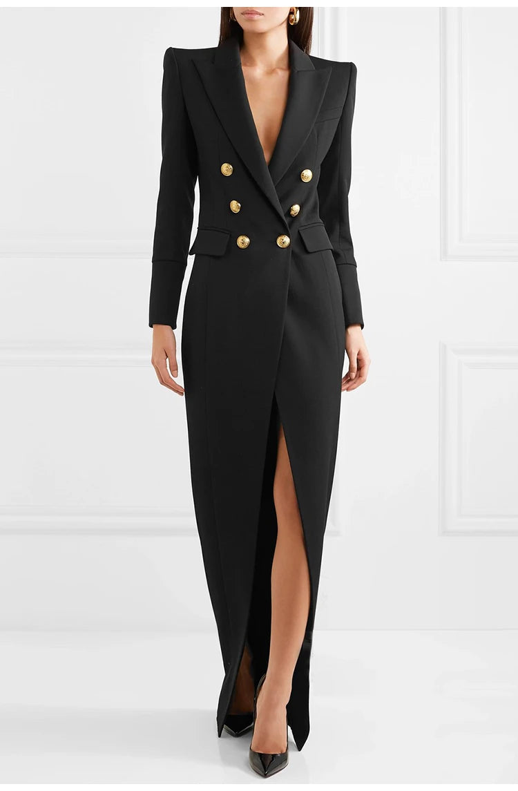 Lautaro Spring Autumn Extra Long Black Floor - Lena & Miles Exquisite Boutique LLC.