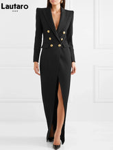 Lautaro Spring Autumn Extra Long Black Floor - Lena & Miles Exquisite Boutique LLC.