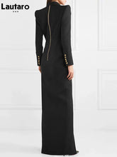 Lautaro Spring Autumn Extra Long Black Floor - Lena & Miles Exquisite Boutique LLC.