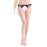 Seductive Sheer Fishnet Tights - Hollow Out Open Crotch Design - Seamless Stretchy Mesh Pantyhose for Women - Alluring Lingerie Stockings, One-Size-Fits-Most - Lena & Miles Exquisite Boutique LLC.