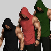 3Pcs Tanktop Set, Solid Men&