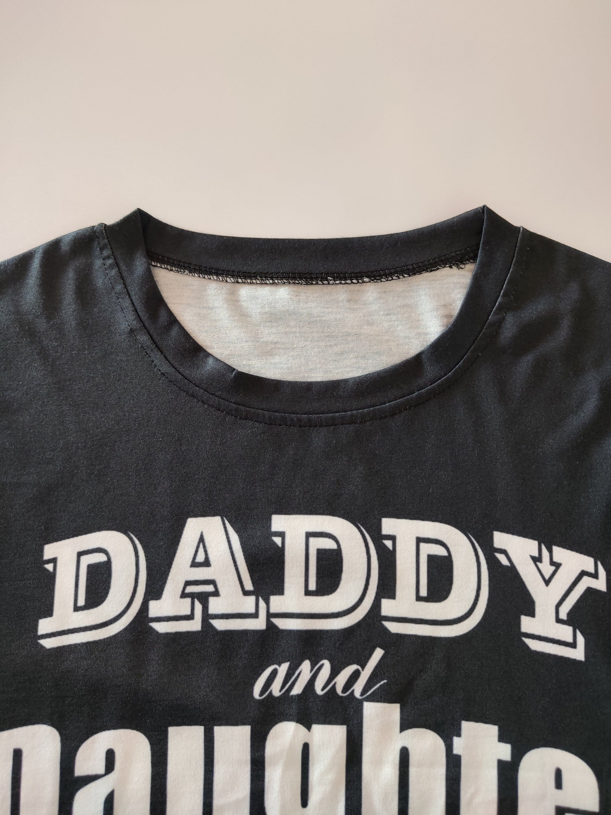 ''DADDY AND DAUGHTER ALWAYS HEART TO HEART'' Pattern Print Men's Short Sleeve Comfy T-shirt, Graphic Tee Men's Summer Clothes, Men's Clothing, Father's Day Gift - Lena & Miles Exquisite Boutique LLC.