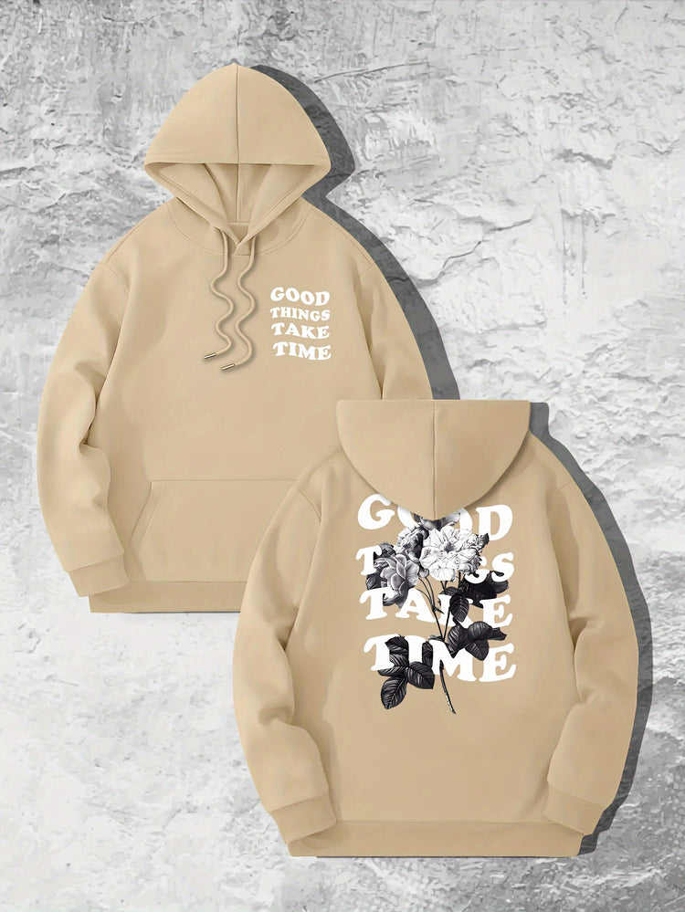 Good Things Take Time Flower Print Men&