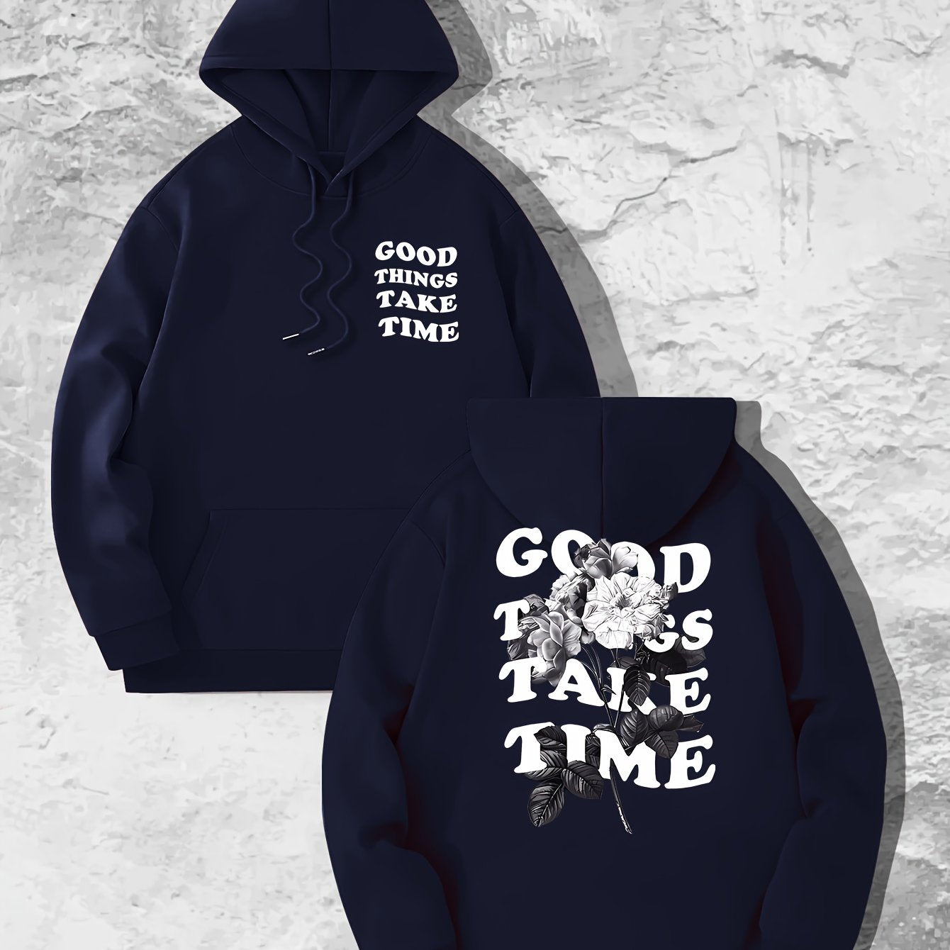 Good Things Take Time Flower Print Men&