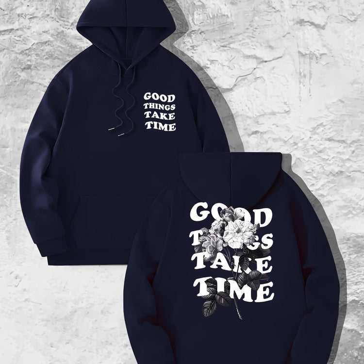 Good Things Take Time Flower Print Men&