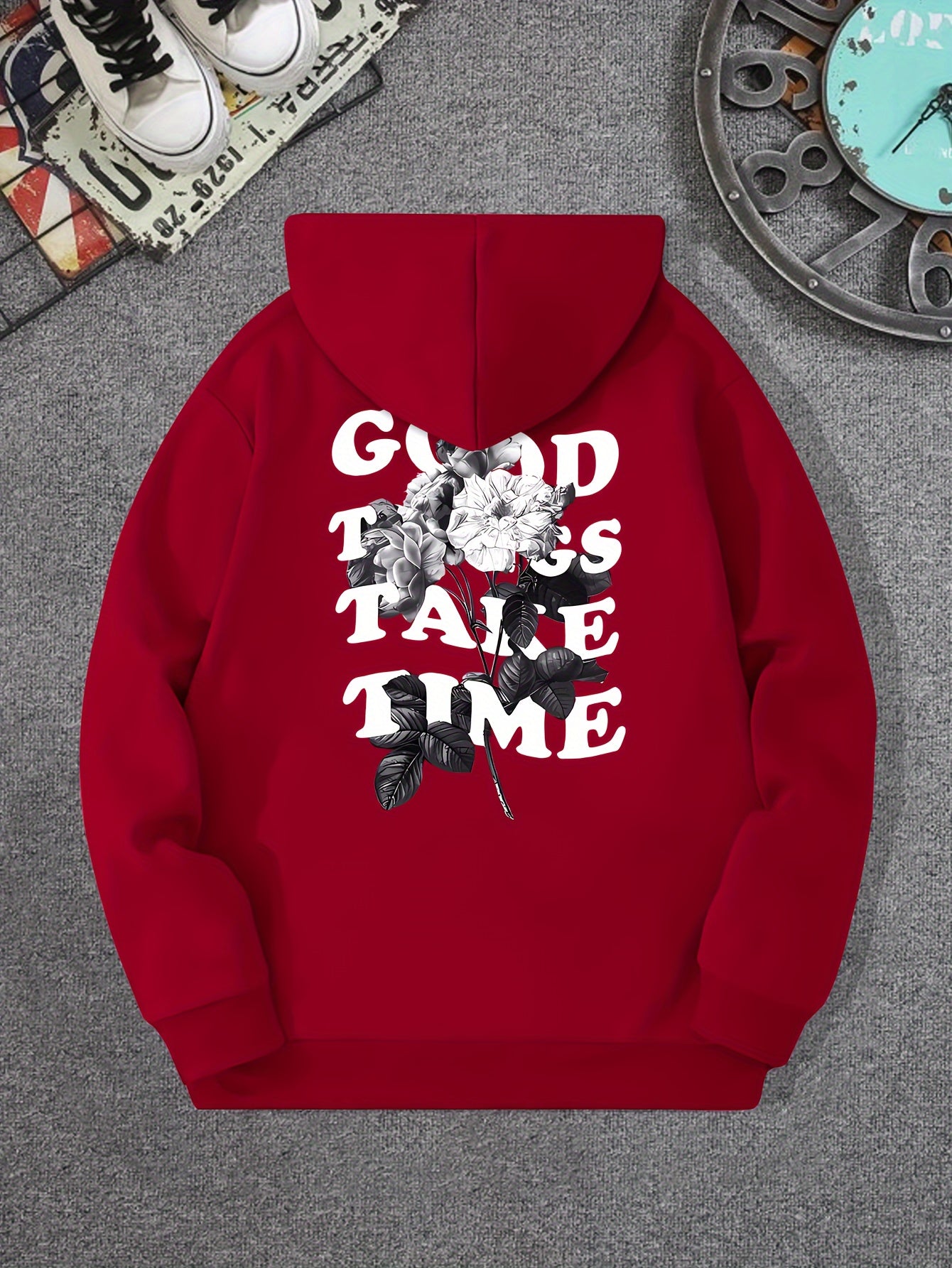 Good Things Take Time Flower Print Men&