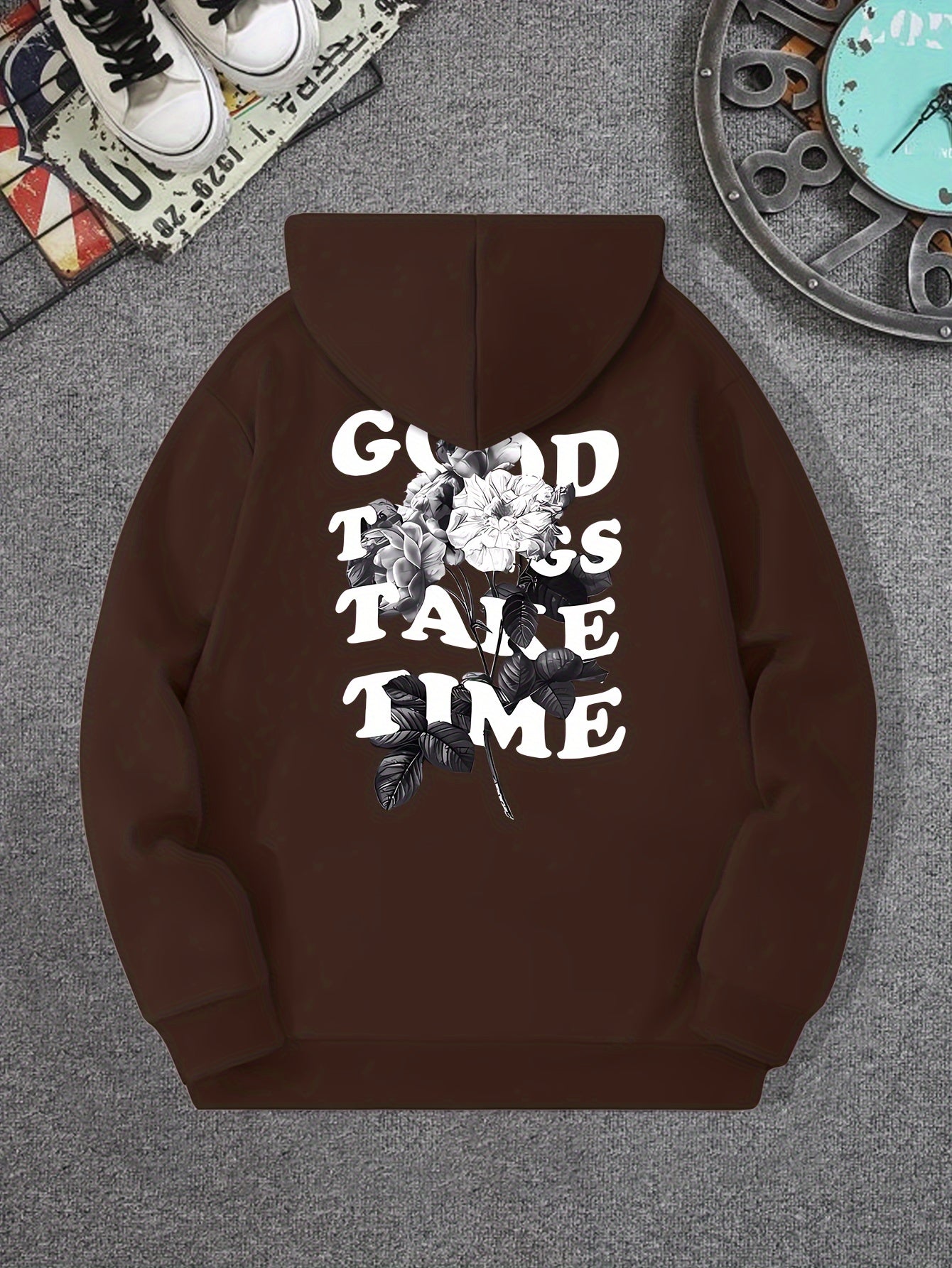 Good Things Take Time Flower Print Men&