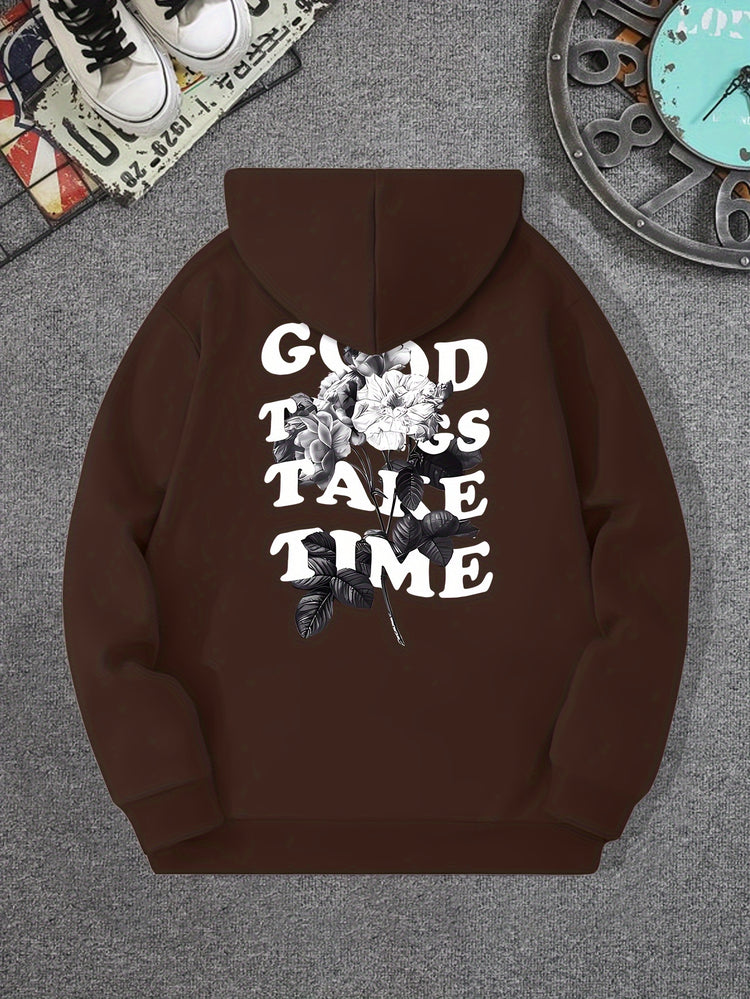 Good Things Take Time Flower Print Men&
