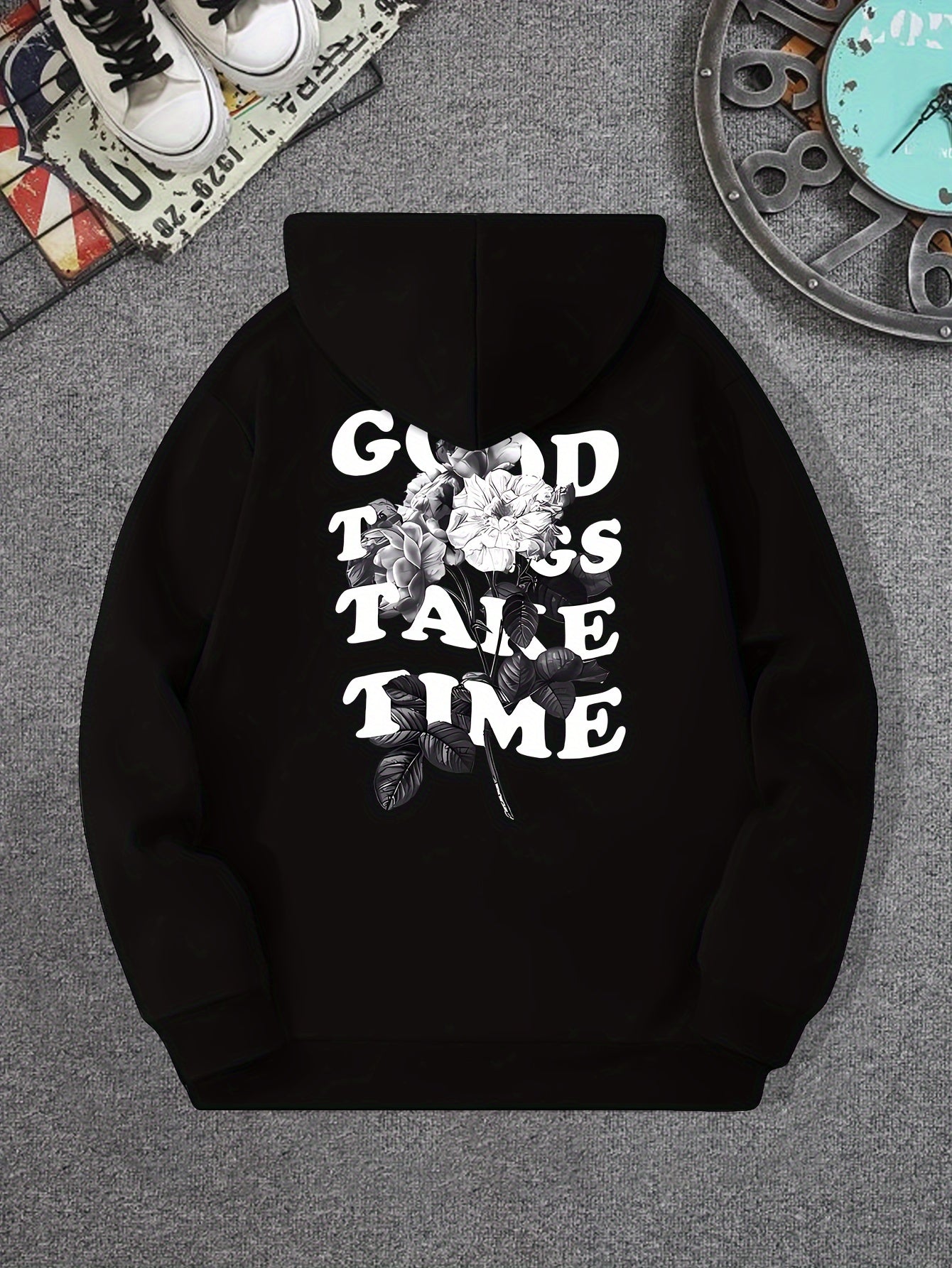 Good Things Take Time Flower Print Men&