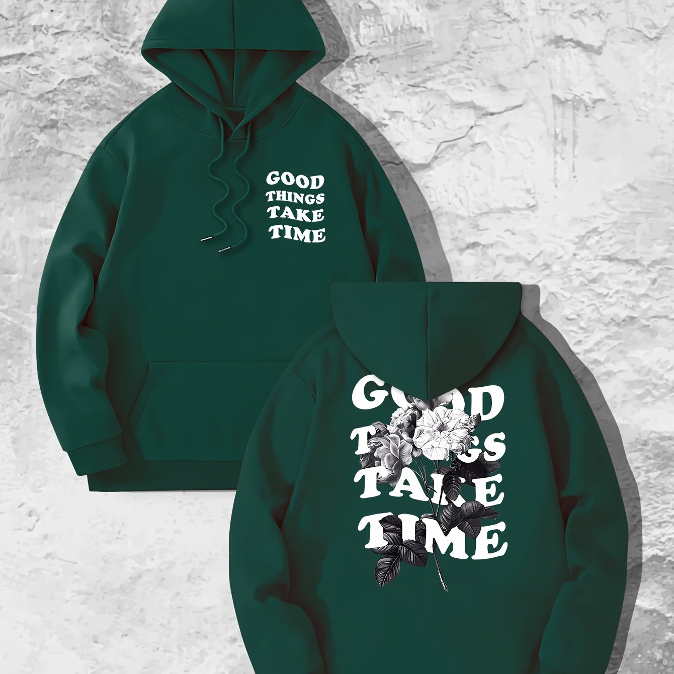 Good Things Take Time Flower Print Men&