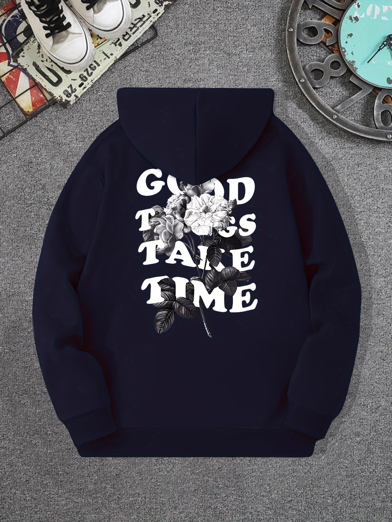 Good Things Take Time Flower Print Men&