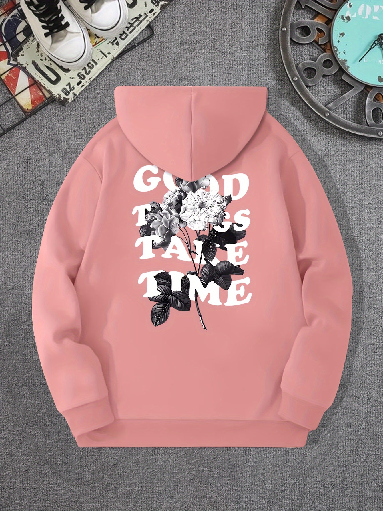 Good Things Take Time Flower Print Men&