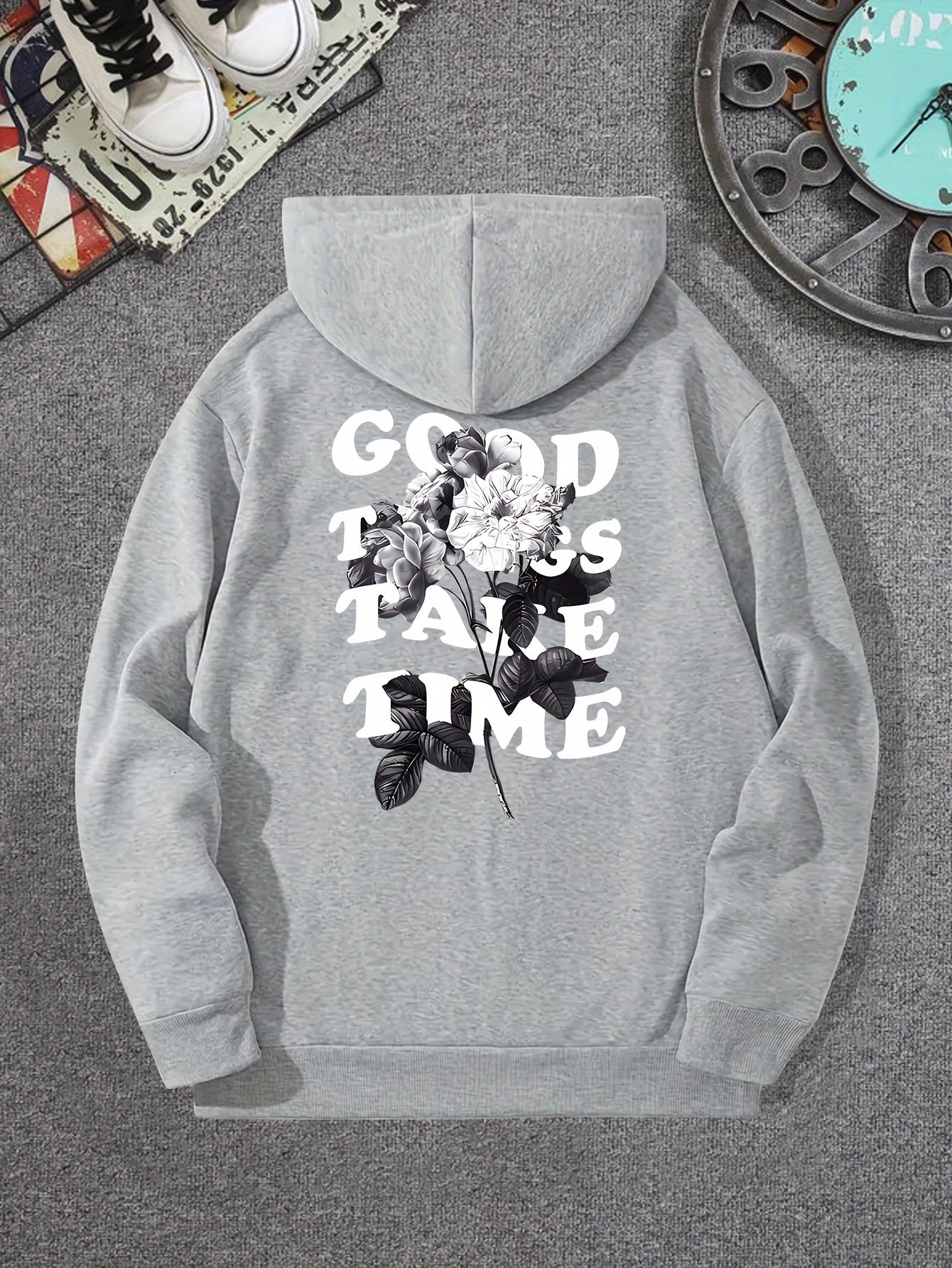 Good Things Take Time Flower Print Men&