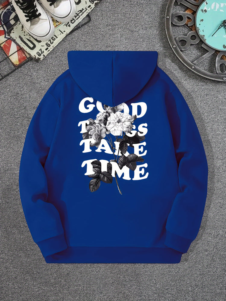 Good Things Take Time Flower Print Men&