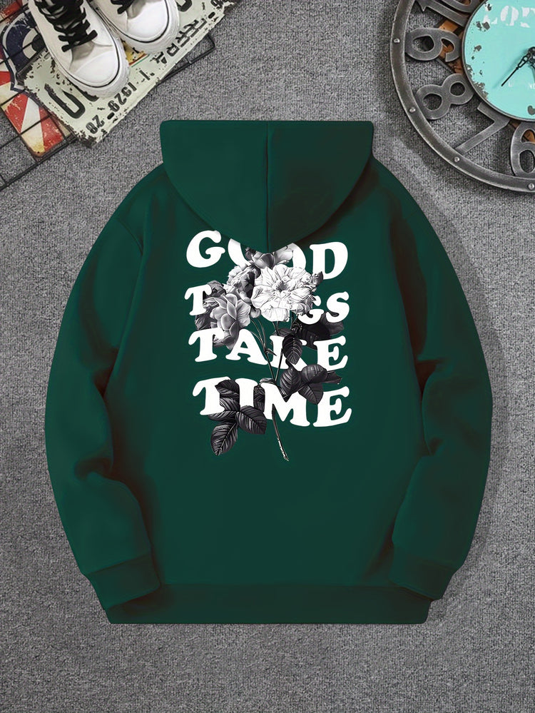 Good Things Take Time Flower Print Men&