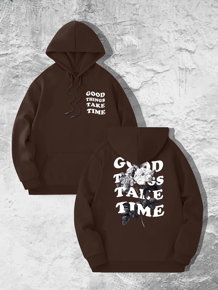 Good Things Take Time Flower Print Men&