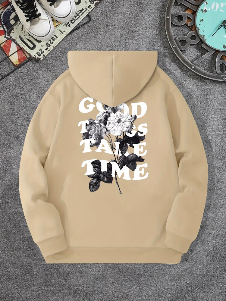 Good Things Take Time Flower Print Men&