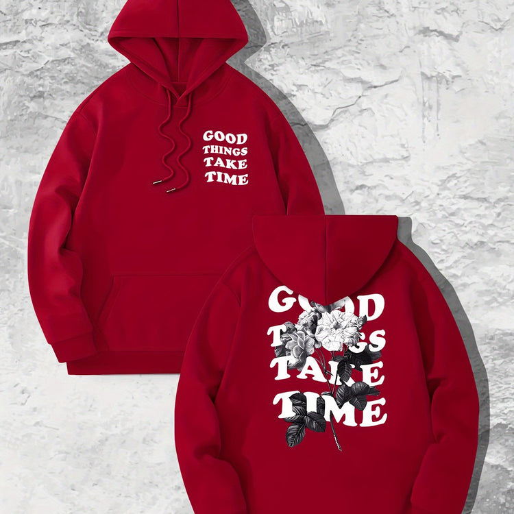 Good Things Take Time Flower Print Men&