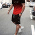 Ombre 2Pcs Trendy Outfits For Men, Casual Crew Neck Short Sleeve T-shirt And Drawstring Shorts Set For Summer, Men&