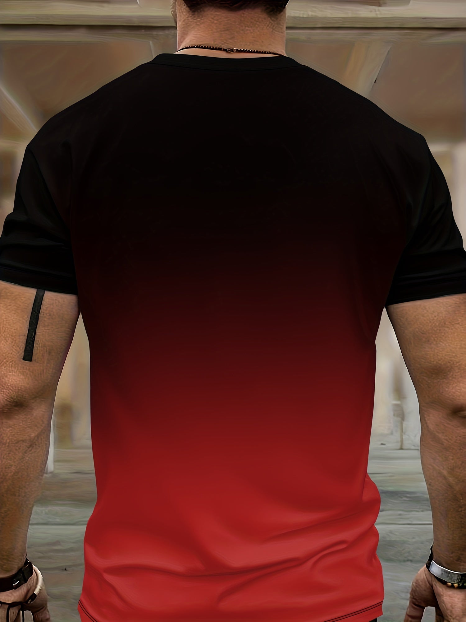 Ombre 2Pcs Trendy Outfits For Men, Casual Crew Neck Short Sleeve T-shirt And Drawstring Shorts Set For Summer, Men&