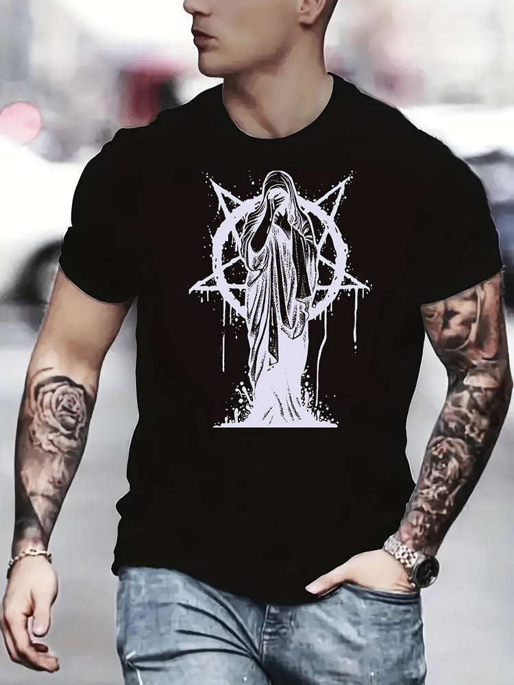 Trendy Nun Pattern Print Men&