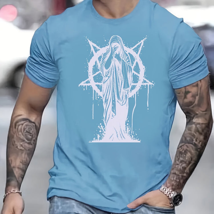 Trendy Nun Pattern Print Men&