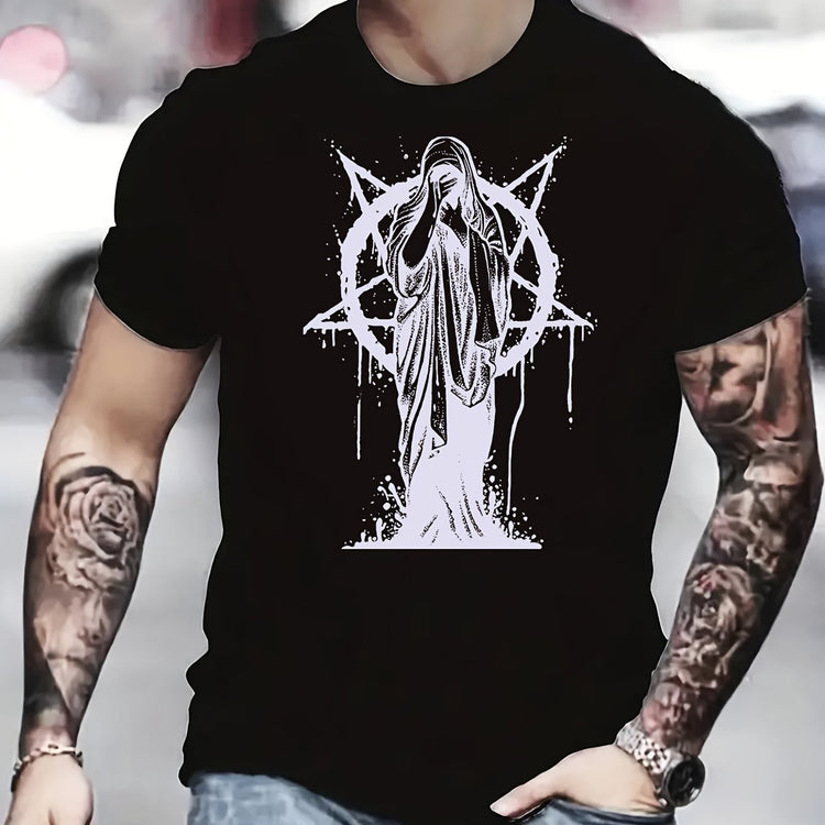 Trendy Nun Pattern Print Men&