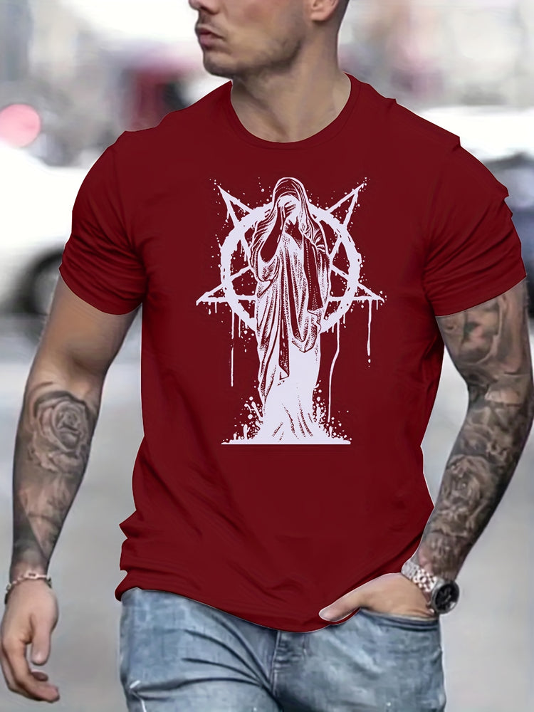 Trendy Nun Pattern Print Men&