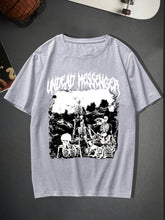 Trendy Skeleton & Letter Pattern Print Men&