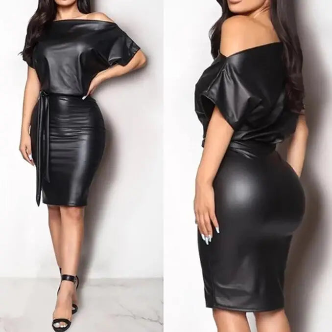 Casual Dresses Black Asymmetrical Sexy Faux - Lena & Miles Exquisite Boutique LLC.