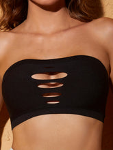 Cutout Strapless Bandeau Bras, Comfy & Breathable Stretchy Intimates Bra (Without Chest Pad), Women&