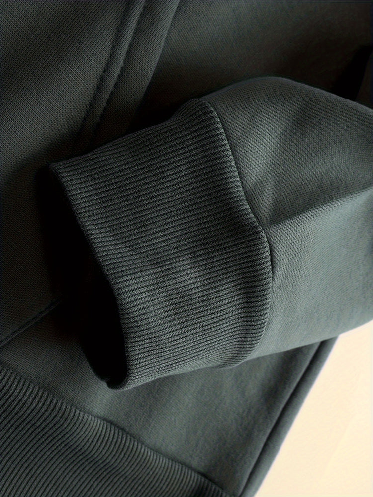 FAITH Print Kangaroo Pocket Hoodie, Casual Long Sleeve Drawstring Hoodies Sweatshirt, Men&