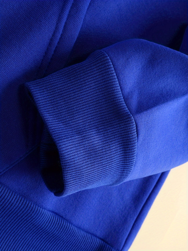 FAITH Print Kangaroo Pocket Hoodie, Casual Long Sleeve Drawstring Hoodies Sweatshirt, Men&