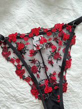 Floral Embroidery Lingerie Set, Cut Out Unlined Bra & Mesh Thong, Women&