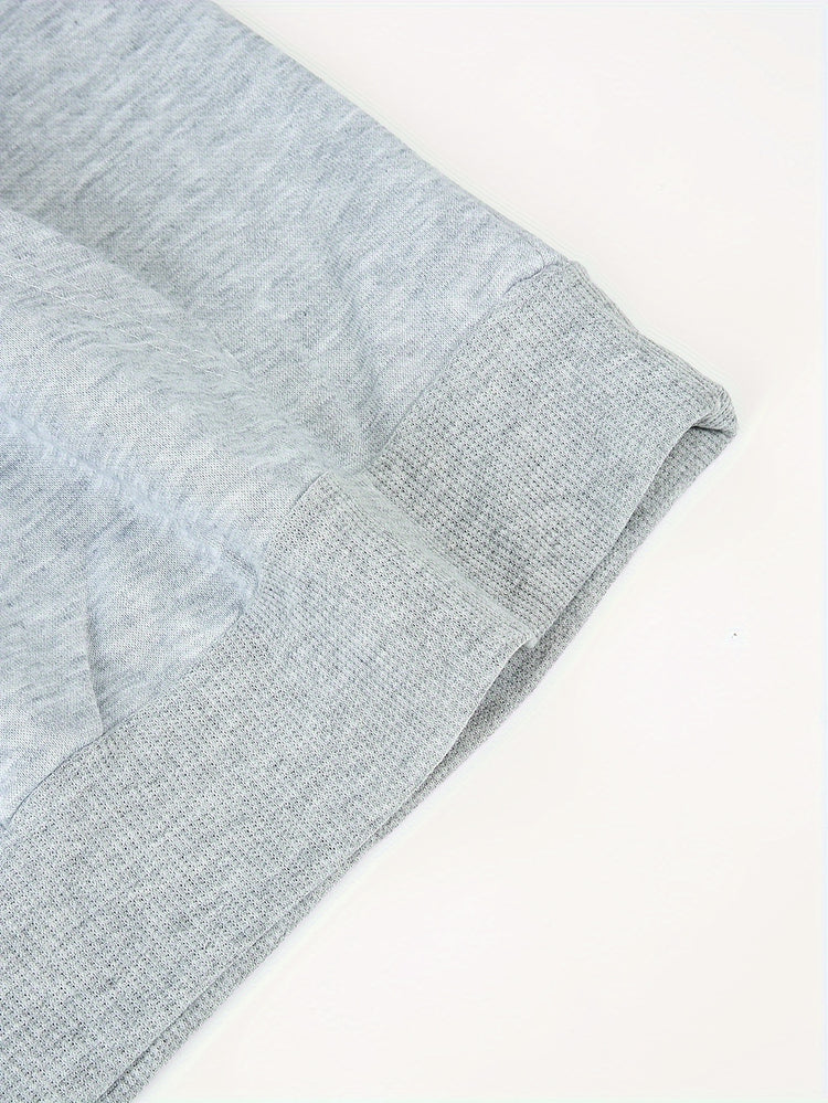 FORGIVEN Print Kangaroo Pocket Hoodie, Casual Long Sleeve Hoodies Sweatshirt, Men&