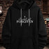 FORGIVEN Print Kangaroo Pocket Hoodie, Casual Long Sleeve Hoodies Sweatshirt, Men&