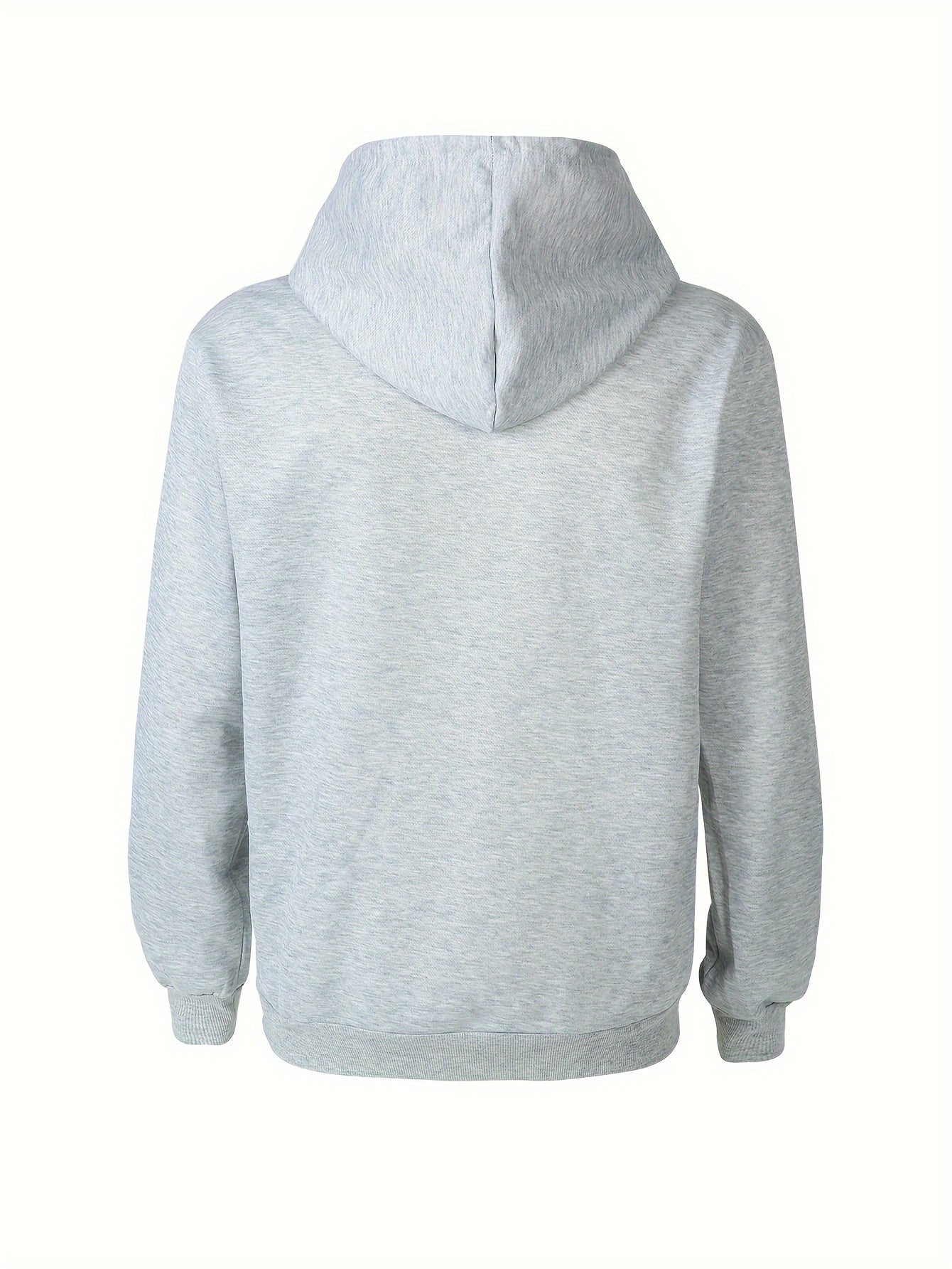 FORGIVEN Print Kangaroo Pocket Hoodie, Casual Long Sleeve Hoodies Sweatshirt, Men&