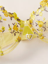 Romantic Floral Embroidered Lingerie Set - Seductive Hollow Out Unlined Bra & Ultra-Sheer Mesh Thong - Intimate Womens Sexy Underwear - Lena & Miles Exquisite Boutique LLC.