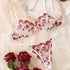 Romantic Floral Embroidered Lingerie Set - Seductive Hollow Out Unlined Bra & Ultra-Sheer Mesh Thong - Intimate Womens Sexy Underwear - Lena & Miles Exquisite Boutique LLC.